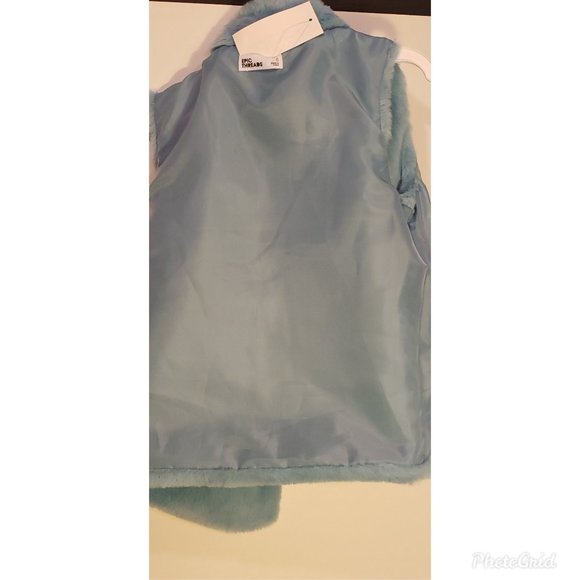 EPIC THREADS FAUX FUR BLUE JACKET VEST - Picture 3 of 5